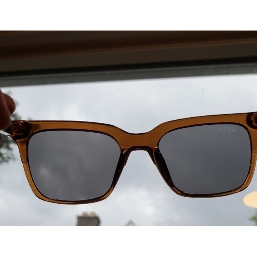 DIFF Billie Polarized Brown Sunglasses Unisex Square WS-GR143P 52-20-145